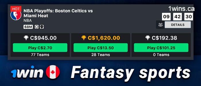 About the Fantasy Sport section on the 1Win website - information